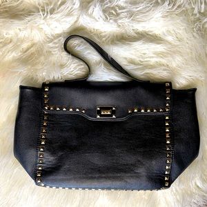 Black Purse with Gold Stud Detail